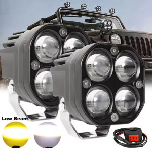 LED work light 40W spotlights for off-road vehicle modification motorcycle light engineering yellow and white fog lights