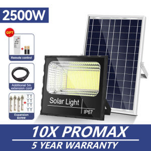 LIKHA Solar Light Outdoor Waterproof 3000W White Super Bright Solar Floodlight Dusk to Dawn Outdoor Solar Light with Remote Control and Motion Sensor