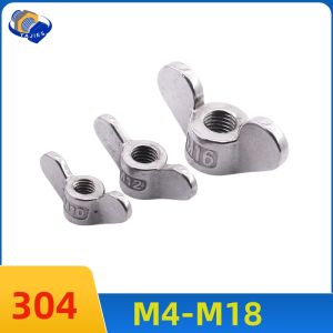 SS 304 Stainless Steel Wing Nuts Hand-Tighten Butterfly Thumb Screw Nuts |Ingot/Yuanbao Large Ear Design Claw Nut