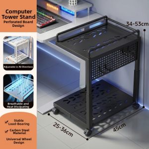 Movable With Wheels Computer Desktop Storage Rack