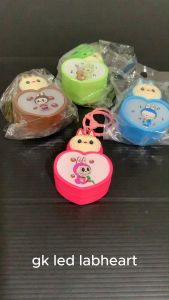 STIPA Gantungan Kunci Lampu LED Karakter Labubu Hati Karet Ganci Tas Motor Mainan Anak Light Heart Keychain LABHEART LZ