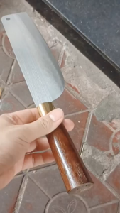 Dao cắt thái thịt thép không rỉ TD323 - Cán gỗ mịn 12cm - Lưỡi dài 23cm - Bản rộng 6cm #vattuducduyen