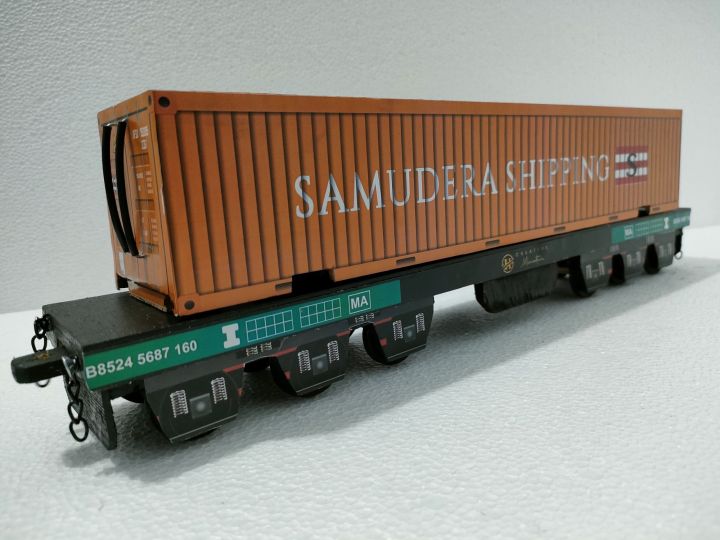 Miniatur Kereta Api Gerbong Kontainer (Samudera Shipping)