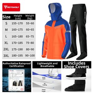 MOTOWOLF | Rainproof Motorcycle Riding Suit Adult