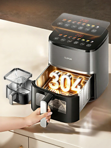 Supor | Coating-Free Stainless Steel Visual Air Fryer No-Flip