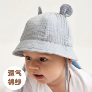 Adjustable Cotton Fishing Cap Breathable Sunshade Hat for Infants And Toddlers Cute Short Brim round Top Cotton Hat for Spring Summer