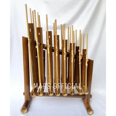 Angklung Bambu Hitam 8 Nada Ukuran sedang