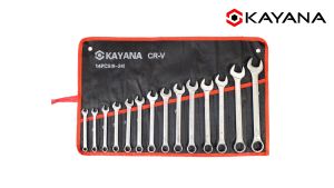 KAYANA ชุดประแจแหวนข้างปากตาย 8-24mm 14 ชิ้น เหล็กเกรด CR-V แข็งแรงทนทาน ซื้อไปไม่ผิดหวัง JAPAN BRAND ใช้แล้วไม่ผิดหวัง