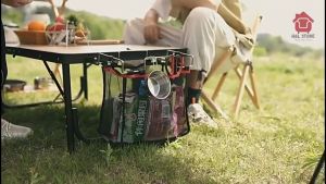 Portable Folding Table Barbecue Picnic Iron Rack And Storage Bag