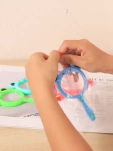 Bundle 5pcs Children Cartoon Portable Magnifying Glass Student Science Education Experiment Observation Toy