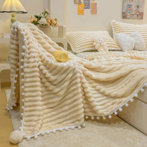 1pc berbulu gaya bola arnab selimut mewah super lembut dan mesra kulit dan selesa selimut badan penuh tunggal dan dua orang di bilik tidur dan sofa udara selimut penyaman udara selimut tidur pejabat universal semua musim mesin boleh dibasuh