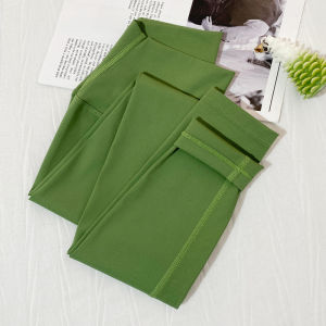 กางเกงโยคะไร้ตะเข็บเอวสูงสำหรับผู้หญิง กางเกงออกกำลังกายฟิตเนส กางเกงขายาวลำลองสำหรับใส่ไปทำงานได้ กางเกงขายาวทรงหลวม