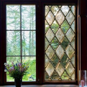 Vintage Tinted Window Glass with Anti-peeping Film Anti-light Electrostatic Scrub Window Film Stained Glass Window Sticker