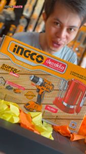 BUILDMATE Ingco 20V Lithium-Ion Cordless Impact Drill Gun Driver Screw Set CIDLI200215 / COSLI23023 / CIDLI201452 - ICPT