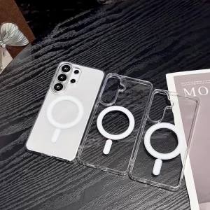 Original For Magsafe Magnetic Case for Samsung Galaxy S26 S25 S24 S23 S22 21 FE Ultra Plus A55 A16 A56 A36 A57 A37 Clear Cover