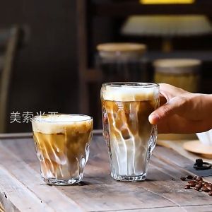 Glasspak 240ml 300ml Glacier Drinking Glass Unique Design Transparent Everyday Glassware Glass Material Iced Coffee Glass Juice Glass Water Glass Milk Glass Beverage Ware