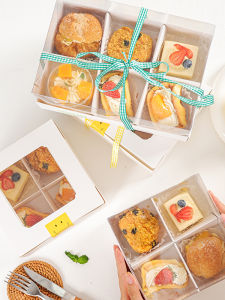 Hộp Đựng Bánh Tráng Miệng Dùng Một Lần Cho Tiệc Picnic Và Cắm Trại Hộp Đựng Bánh Chín Ô Hộp Đựng Bánh Cup Giấy