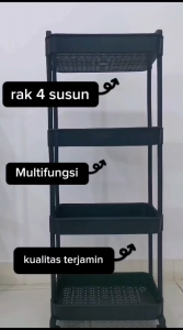 Rak Serbaguna 4 Susun & Troli Roda: Solusi Penyimpanan Efisien