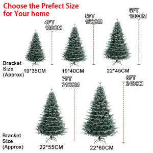 2024 New xmas tree PE&PVC Flocking Less Snow Artificial Christmas tree For Home Christmas Decoration