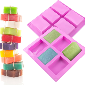 Square soap mold 6-compartment non-stick silicone brownie pan square mold square silicone mold chocolate cupcake corn bread