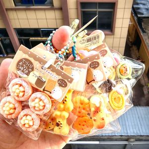 Creative Bread Themed Stress Relief Mobile Phone Chain Cute Key Holder Fun Hanging Decoration Soft Silicone Material