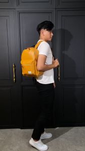 Tas Ransel Backpack Kulit Sintetis / Pu Pria Wanita - Tas Sekolah - Tas Kuliah - Tas Kerja - Rain Cover - Tas Travelling
