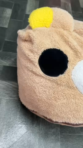 พร้อมส่งในไทยจ้า❤️ เก้าอี้ขนนุ่มลายคุมะทรงกลม ปชอกสามารถถอดซักได้ มือ 2