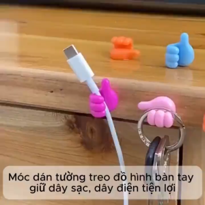 MÓC DÁN TƯỜNG MINI HÌNH BÀN TAY | SET 10 MÓC SIÊU CHẮC | TREO DÂY SẠC TAI NGHE KHÔNG KHOAN
