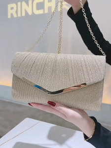 Elegant Womens Fashion Evening Bag with Chain Strap Adjustable Crossbody Shoulder Purse for Party Clutch Night out