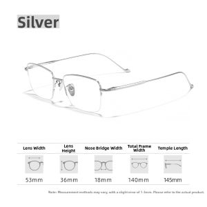 AOLUN | Ultra Light Semi-Rimless Titanium Frame Spectacles