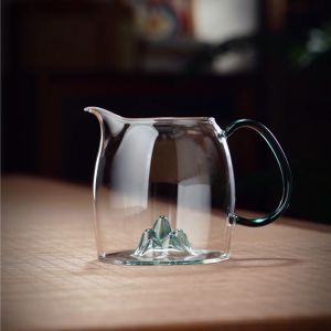 Creative Iceberg Glass Tea Set High Temperature Resistant Office Tea Table Special Use Fair Cup Home Decor Pure Color Design