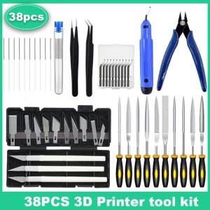 3D Printer Tools Kit 38pcs 3D Printer Accessories for All FDM/SLA Printer Includes Nozzle Cleaning of FilesBrushes Wire Cutter