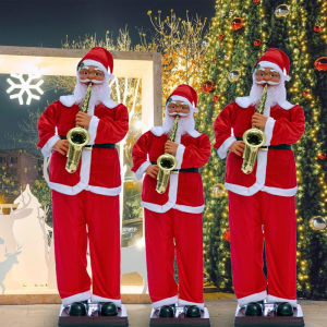 Christmas Decorations 1.8 M Welcome Music Elderly Electric Play the Saxophone Dancing Hotel Mall Scene Layout