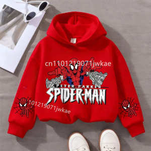 Hot Toys | Avengers Spider-Man Print Hoodie for Boys and Girls Casual Autumn/Winter Superhero Marvel Kids Comfortable Pullover Sweatshirt