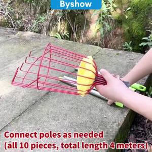 Byshow Multifunction Height Adjustable Fruit Picker net Basket Tool Safe Work plucking mango papaya plucker catcher Gardening picking Tools fruit cutter tree Leaf Picker pemetik buah galah panjang kait mangga kelapa pengait leric