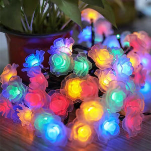 LED Valentines Day Rose Colorful Lantern String Lights Fairy Lights Garland Outdoor New Year Tree Home Garden Decorations Lamp