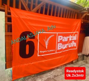 BENDERA PARTAI BURUH ukuran JUMBO 2X3Meter