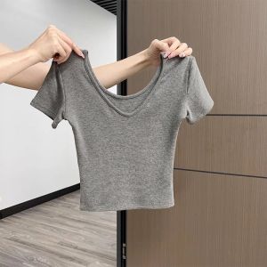 Áo Thun Ôm Dáng Cổ U Tay Ngắn