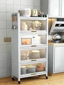 HOT⭐3/4/5 Layers Kitchen Rack Dustproof Storage Cabinet Plate Organizer Enclosed Rack Organizer