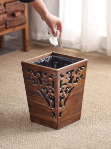 YILI | Vintage High-end Wooden Trash Bin