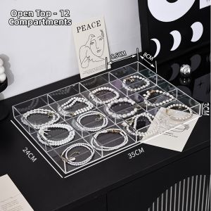 YOUKAMAN | Transparent Acrylic Jewelry Organizer Divided Case