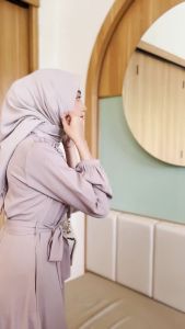 HAYNA Anya Dress (Taupe) - Daily Dress Busui Friendly Korean Style Gamis Wanita Muslim