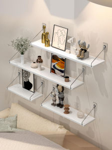 ตู้หนังสือติดผนังแบบไม่ต้องเจาะ ชั้นวางของ ชั้นวางเครื่องเสียง ชั้นวางเครื่องมือ อุปกรณ์ตกแต่งผนัง สำหรับห้องนั่งเล่น รูปแบบเรียบง่าย ปัจจุบัน