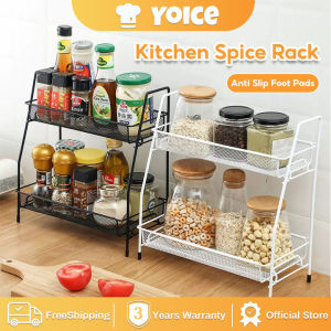 Yoice Condiments Racks Organizer 2 Tier Kitchen Racks Organizer Detachable Iron Kitchen Seasoning Rack Spice Rack Storage Rack Desktop Storage Rack