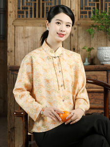 Loose Silk  Casual Shirt New Chinese Style Simple Tang Costume Top Silk Blend Online Exclusive Spring 2024 New Arrival