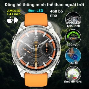 Đồng Hồ Thông Minh Quân Sự 2025 Dành Cho Nam Tích Hợp GPS Gọi BT Màn Hình AMOLED Đo Độ Cao Khí Áp Chống Nước 3ATM Đồng Hồ Thể Thao Thông Minh