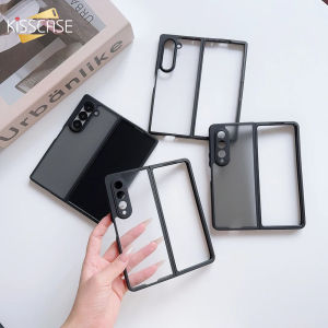 Kisscase siêu mỏng cảm giác da gấp vỏ điện thoại cho Samsung Galaxy Z gấp 6 5 4 5g mỏng hơi mờ Acrylic chống bám vân tay chống rơi vỏ lưng chống sốc cho Galaxy Z gấp 6 5 4