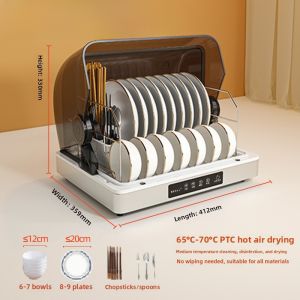 Home Use Small Size UV Disinfection Cabinet Bowl Chopsticks Drying No Mercury Tabletop Dishwasher Drain Free Kitchen Appliance