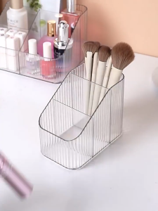 Hộp Đựng Mỹ Phẩm Trong Suốt Có Ngăn Tiện Lợi Khay Đựng Đồ Đa Năng Để Bàn Chống Bụi Gọn Nhẹ