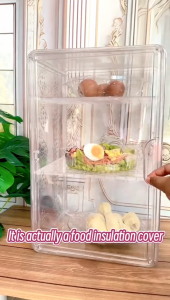 DAILY2U 3/4/5 Layer Transparent Food Cover with Detachable Partition Stackable Anti-Fly Dustproof Lid for Leftover Containers Pantry Organization